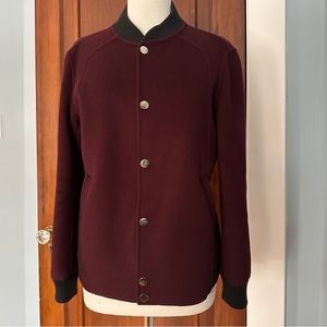 Burgundy bomber jacket